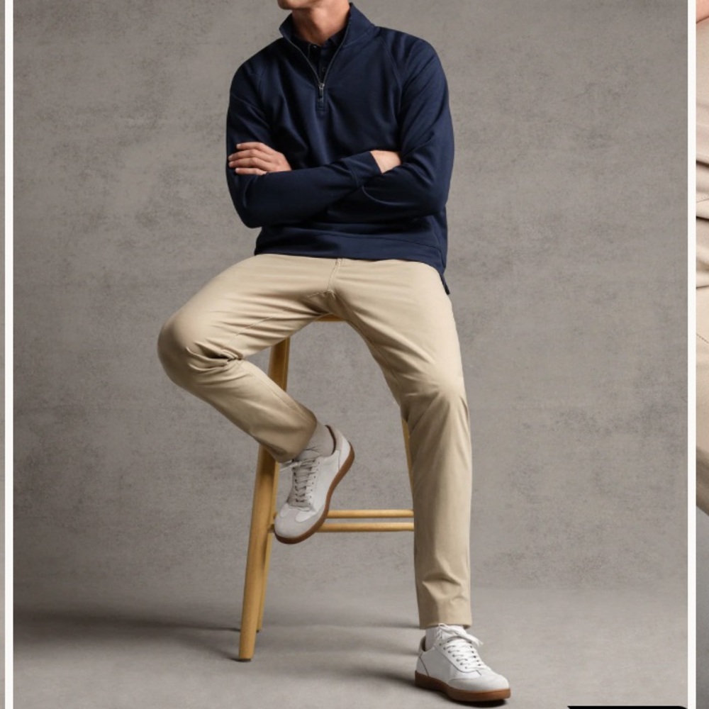 New: Rhone The Commuter Pant. Slim. Khaki. Size 32
